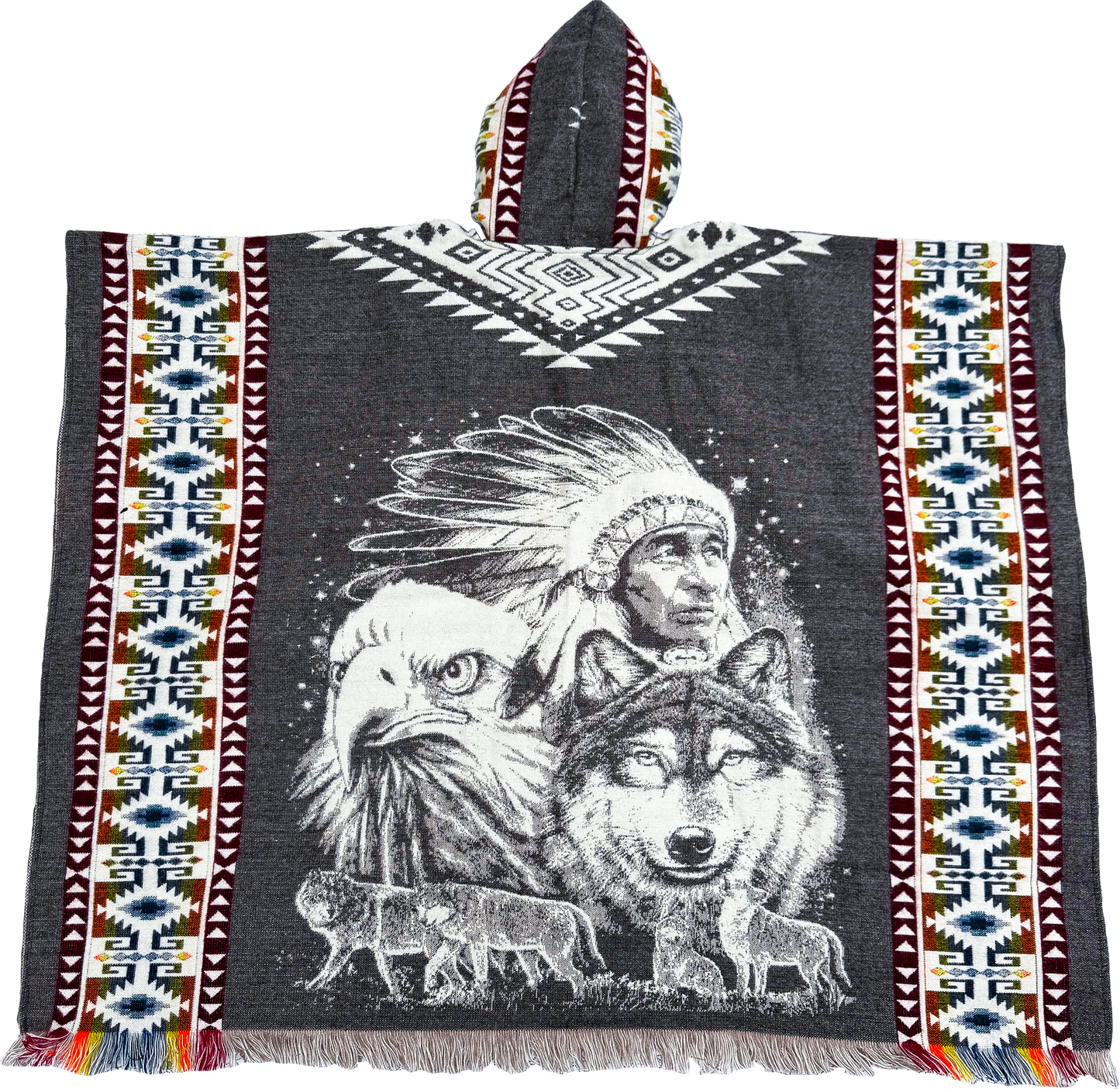 Wolf & Eagle Guardian Poncho