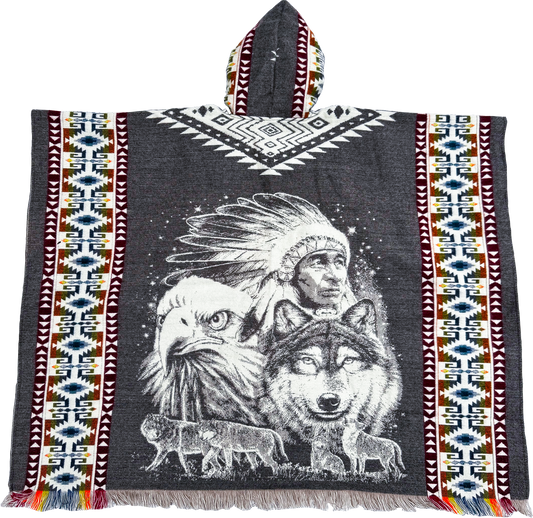 Wolf & Eagle Guardian Poncho
